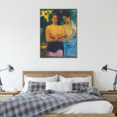 Twee Tahitiaanse vrouwen (1899) door Paul Gauguin Canvas Afdruk (Insitu (Slaapkamer))
