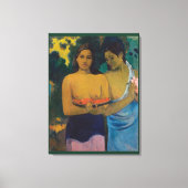 Twee Tahitiaanse vrouwen (1899) door Paul Gauguin Canvas Afdruk (Voorkant)