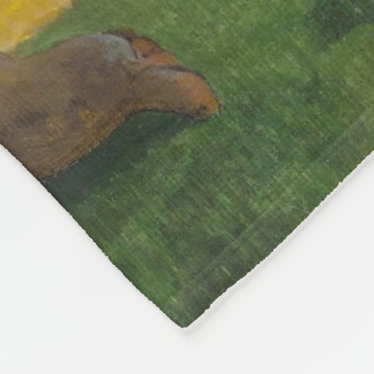 Twee Tahitiaanse vrouwen, Gauguin Fleece Deken (Hoek)