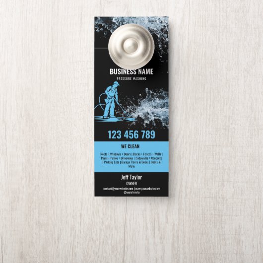 Twee Talen Druk Wassen Macht Wassen Dak Deurhanger (Op knop)