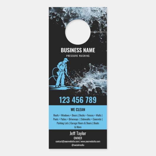 Twee Talen Druk Wassen Macht Wassen Dak Deurhanger (Achterkant)