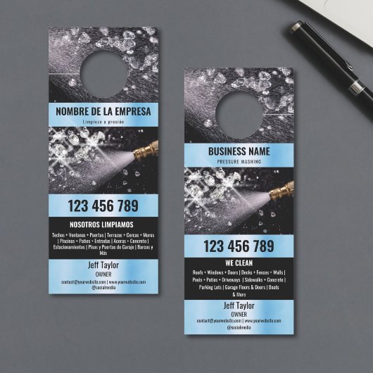 Twee Talen Druk Wassen Macht Wassen Dak Deurhanger