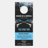 Twee Talen Druk Wassen Macht Wassen Dak Deurhanger (Voorkant)