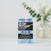 Twee Talen Druk Wassen Macht Wassen Dak Visitekaartje (Staand voorkant)