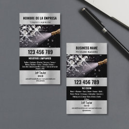 Twee Talen Druk Wassen Macht Wassen Dak Visitekaartje