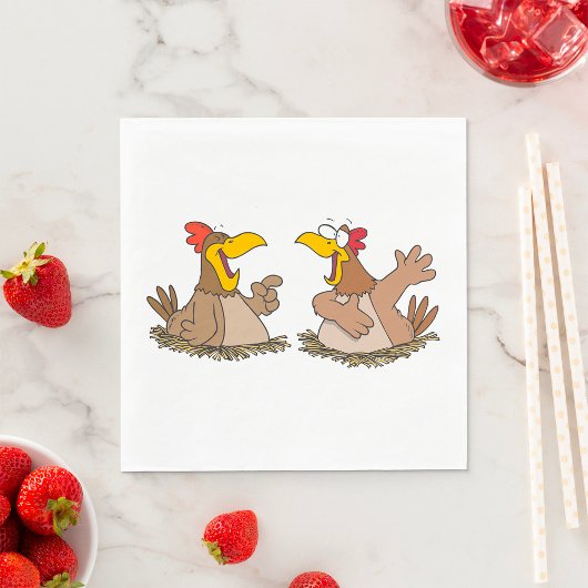 Twee Talking Chickens Napkins Servet