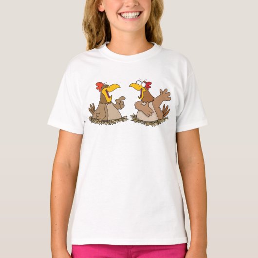 Twee Talking Chickens T-Shirt (Voorkant)