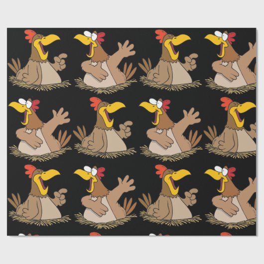 Twee talkkippen cadeaupapier (Vlak)