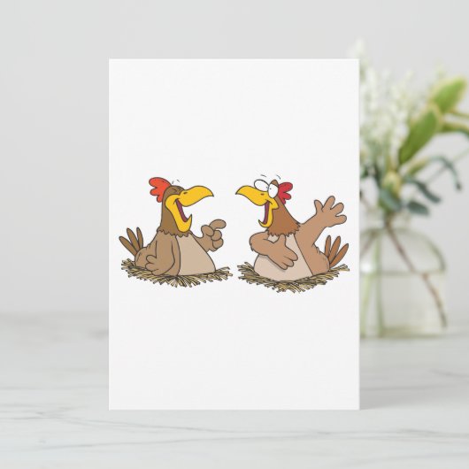 Twee talkkippen kaart (Staand voorkant)