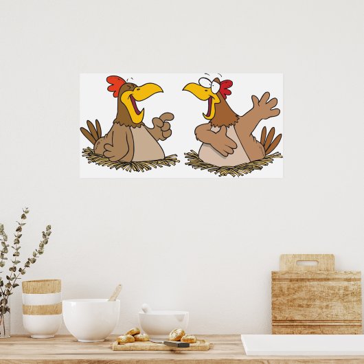 Twee talkkippen poster (Keuken)