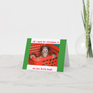 Twee tanden voor de kerst feestdagen kaart