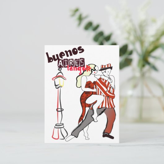 Twee Tangueritos Tango Briefkaart (Staand voorkant)