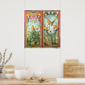 Twee tapijtpanelen die in een vouwen zijn gemaakt poster (Keuken)