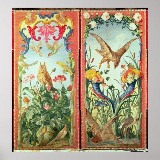 Twee tapijtpanelen die in een vouwen zijn gemaakt poster (Voorkant)