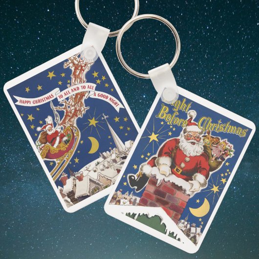 Twee tasnacht voor kerstDesign Sleutelhanger