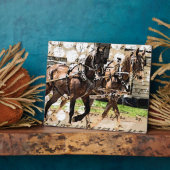 Twee teams van paarden Gemengde Media Collage Fotoplaat (Zijkant)