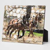 Twee teams van paarden Gemengde Media Collage Fotoplaat (Zijkant)