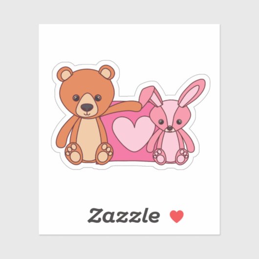 Twee teddies sticker (Vel)