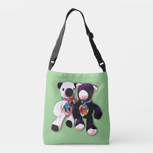 Twee Teddy Bear dubbelzijdige Canvas tas (Achterkant)