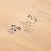 Twee Teddy Bear Grooms In Top Hats Wedding Acryl Uitnodigingen (Laagn)