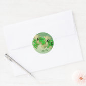 Twee Teddy Bears met Shamrocks Ronde Sticker (Envelop)