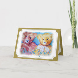 TWEE TEDDY BEDRAAGT 50 JAAR SAMEN DANK U BEDANKKAART