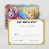 TWEE TEDDY BEDRAAGT 50 JAAR SAMEN RSVP KAARTJE (Voorkant / Achterkant)
