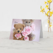 twee teddyberen die de kaart van het (Gele Bloem)