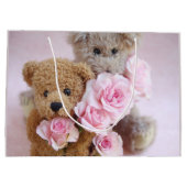 Twee teddyberen die rozen houden large cadeautasje (Achterkant)