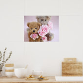 twee teddyberen met rozen poster (Keuken)