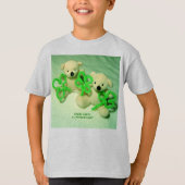 Twee Teddyberen met Shamrocks Kinder T-shirt (Voorkant)