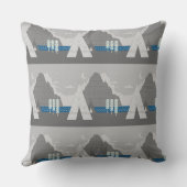 Twee Teepees Drie Pijnbomen Berg Maan Kussen (Achterkant)