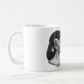 Twee tegengestelde hoofdelementen van hersenen en  koffiemok (Links)