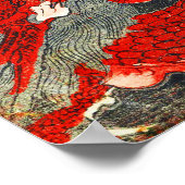 TWEE TEKENS JAPANESE WOODCUT IN RODE ZWARTE WITTE POSTER (Hoek)