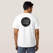 TWEE TEKST UW LOGO Custom Company-medewerkers T-shirt (Achterkant volledig)