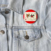 Twee Tengu-botsingen. Fuji background, c. 1882 Ronde Button 5,7 Cm (In situ)
