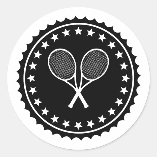 twee tennis racquet met sterren label (Voorkant)