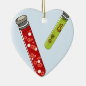 Twee testbuizen rode bloedcelvirus keramisch ornament (Rechts)