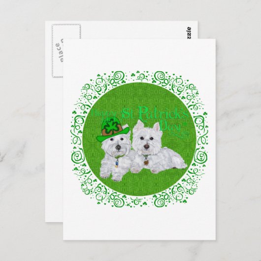 Twee testwesties op St Patricks Day Briefkaart (Voorkant / Achterkant)