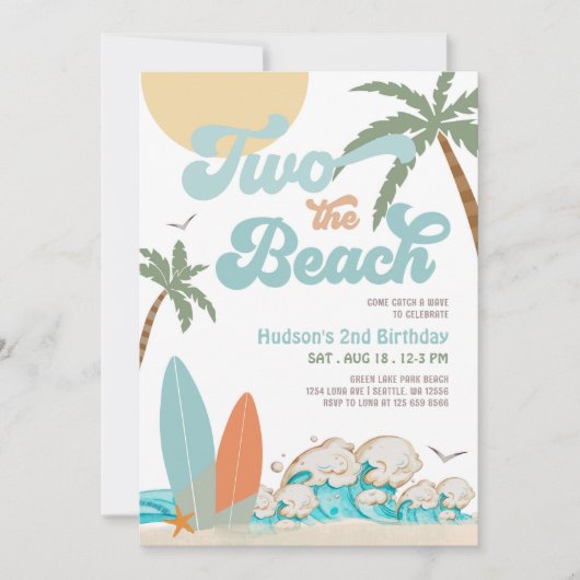 Twee The Beach Boy Surven Surfen 2e verjaardag Kaart (Voorkant)