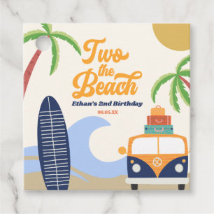 Twee The Beach Surven Board 2e verjaardagsfeest Bedankjes Labels