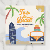 Twee The Beach Surven Board 2e verjaardagsfeest Bedankjes Labels (Achterkant)