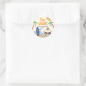 Twee The Beach Surven Board 2e verjaardagsfeest Ronde Sticker (Tas)