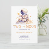 Twee The Moon Space Astronaut 2e Verjaardag Kaart (Staand voorkant)