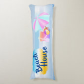 Twee thema's blauw en roze speldenkussen lichaamskussen (Voorkant Verticaal)