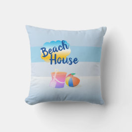Twee thema's Blauwe en Roze Strandhuis Kussen