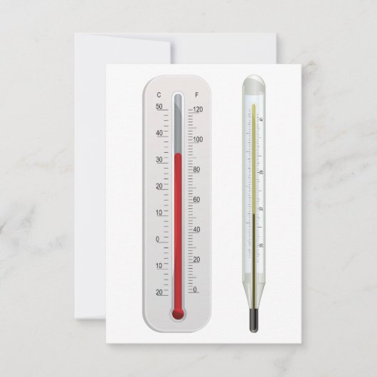 Twee thermometers kaart (Voorkant)
