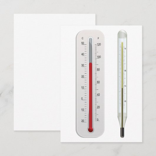 Twee thermometers kaart (Voorkant / Achterkant)