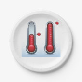 Twee thermometers papieren bordje (Voorkant)