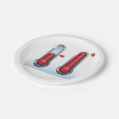 Twee thermometers papieren bordje (Gekanteld)